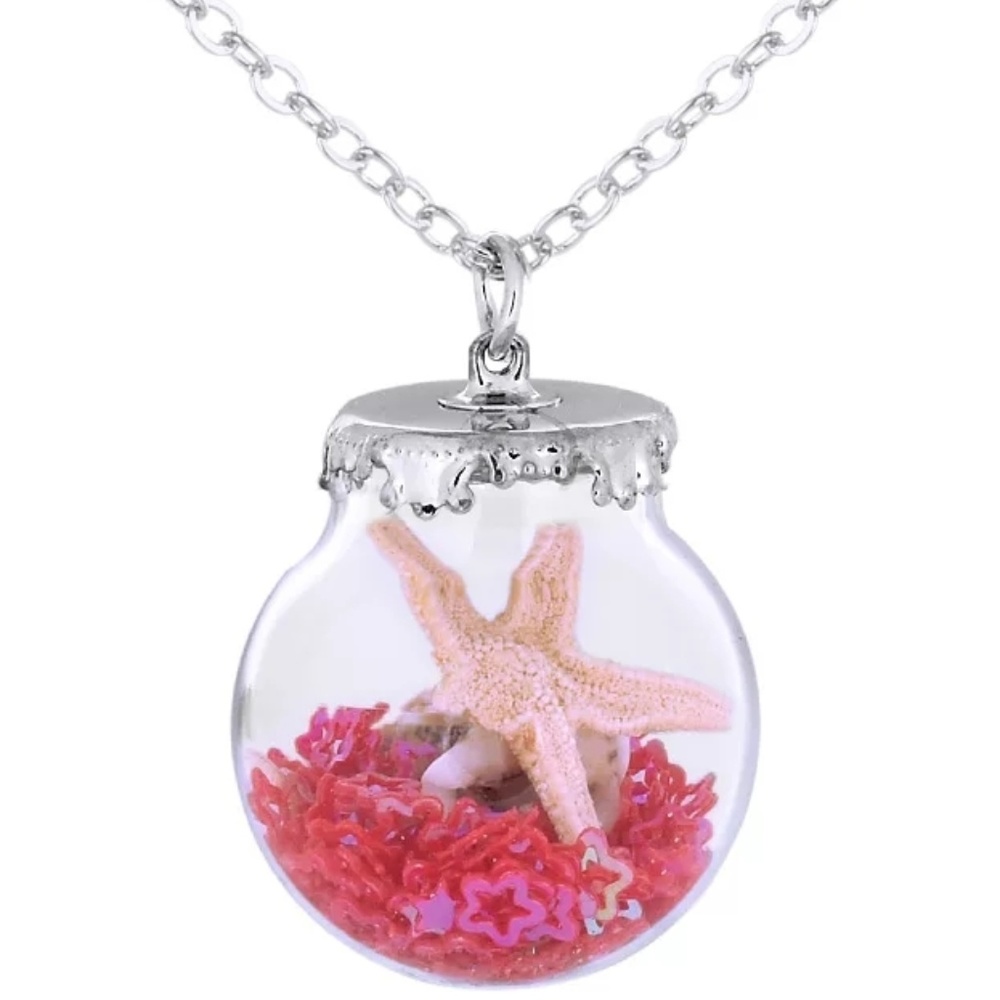 Red Starfish Shell Pendant